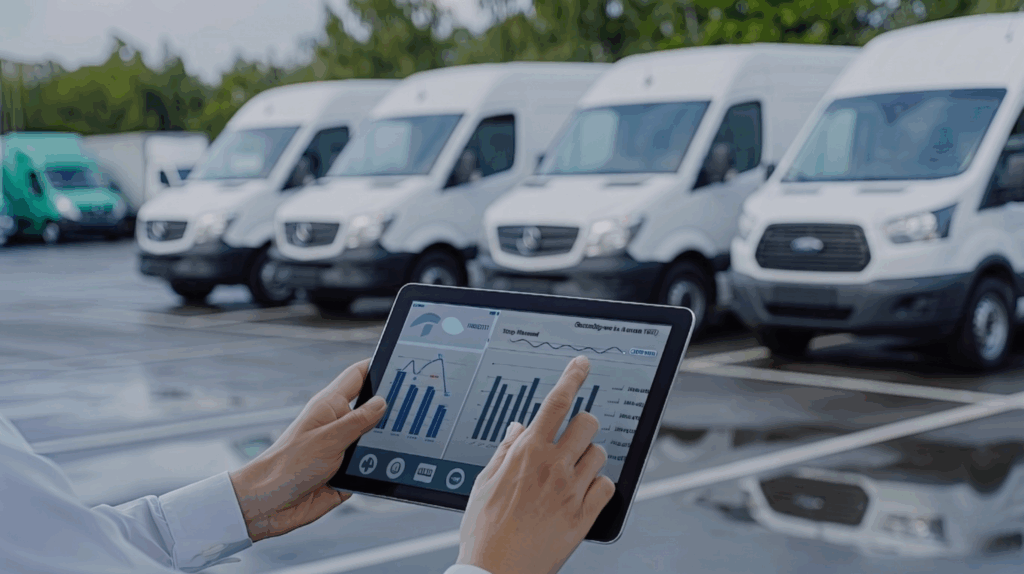 ระบบ Fleet Management แสดงอัตราการกินไฟของรถตู้ไฟฟ้า